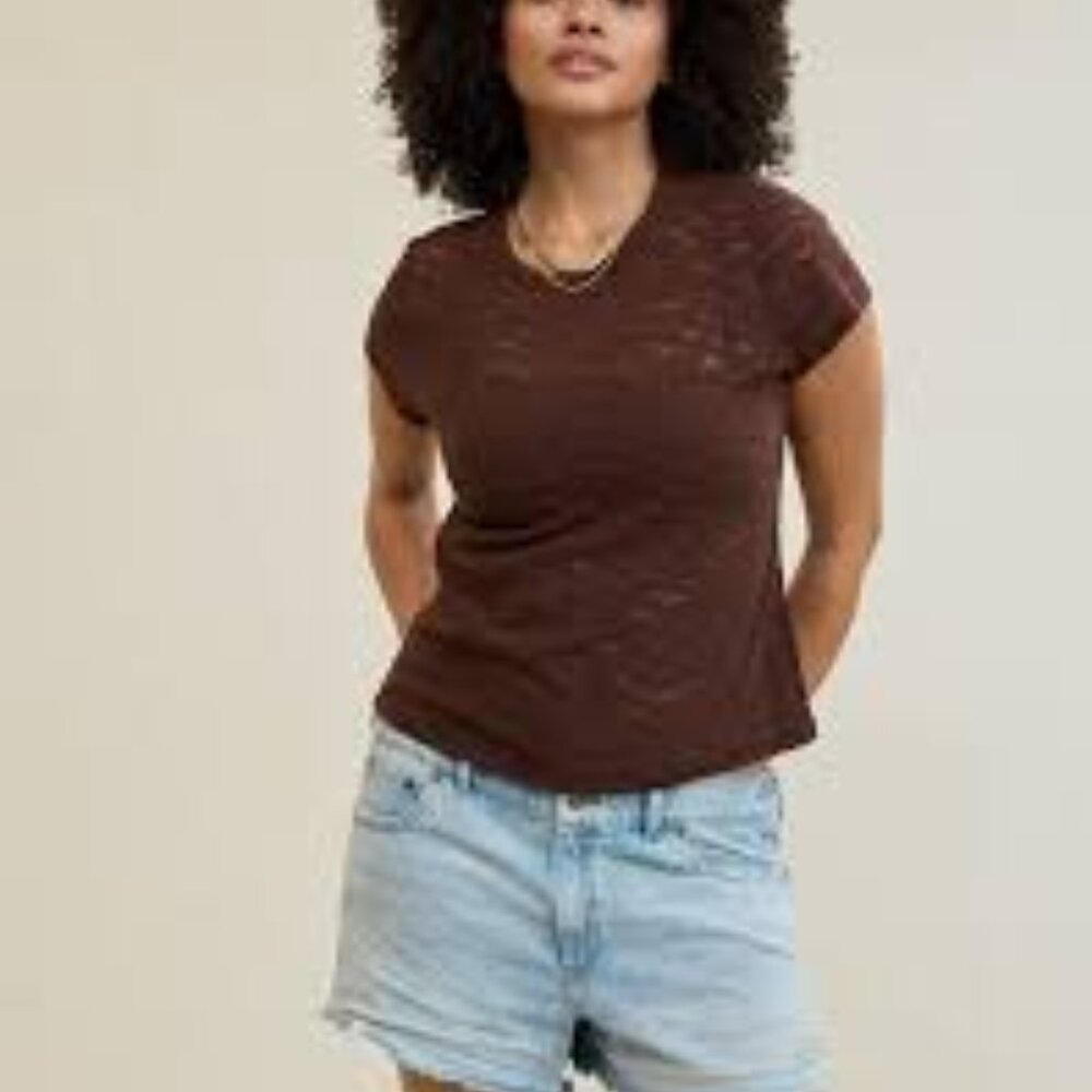 Aerie Lace Vintage T-Shirt - Brown